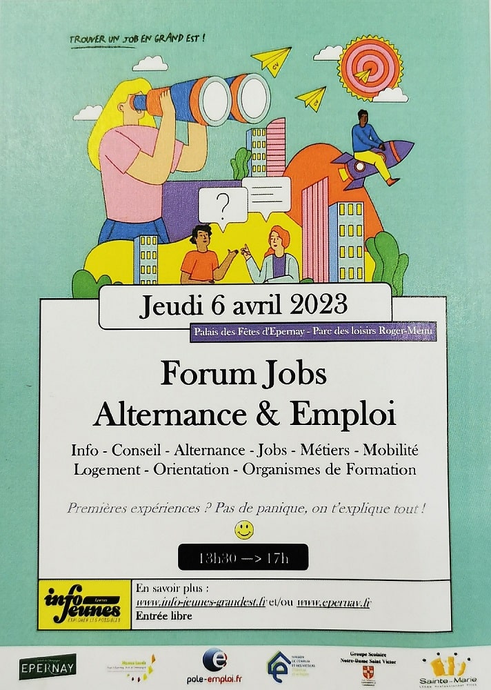 Affiche forum emploi Epernay jeudi 6 avril 2023